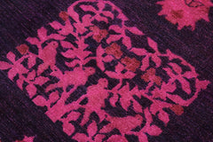 handmade Over Dyed Over Dyed Purple Purple Hand Knotted RECTANGLE 100% WOOL area rug 8' x 9'