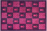 handmade Over Dyed Over Dyed Purple Purple Hand Knotted RECTANGLE 100% WOOL area rug 8' x 9'