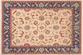 8x10 hand knotted Ziegler wool rug in beige and blue - Chic Ziegler Joey