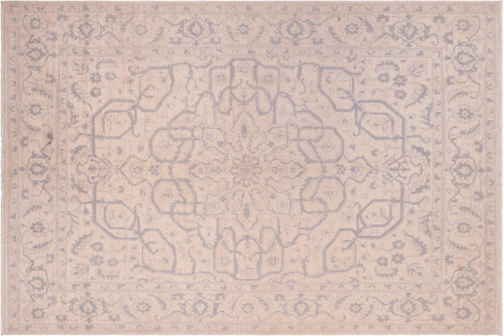 handmade Traditional Kafkaz Ivory Gray Hand Knotted RECTANGLE 100% WOOL area rug 8' x 10'