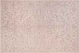 8x10 hand knotted Ziegler wool rug in ivory and gray - Bohemian Ziegler Jeremiah