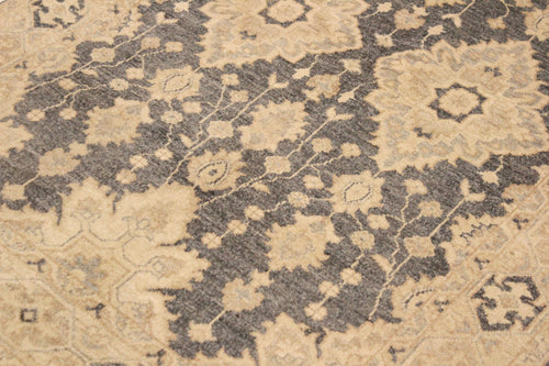 handmade Transitional Kafkaz Gray Tan Hand Knotted RECTANGLE 100% WOOL area rug 4' x 6'