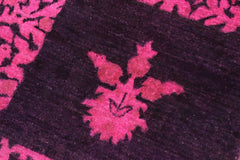 handmade Over Dyed Over Dyed Purple Pink Hand Knotted RECTANGLE 100% WOOL area rug 4' x 6'