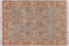 handmade Traditional Design Blue Ivory Hand Knotted RECTANGLE 100% WOOL area rug 4' x 6'