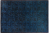 handmade Over Dyed Over Dyed Blue Brown Hand Knotted RECTANGLE 100% WOOL area rug 5' x 7'