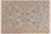 handmade Traditional Design Blue Ivory Hand Knotted RECTANGLE 100% WOOL area rug 3' x 5'