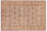 6x9 hand knotted Persian rug in blue and tan - Istanbul Audrey