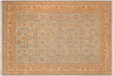 handmade Transitional Design Blue Ivory Hand Knotted RECTANGLE 100% WOOL area rug 10' x 14'