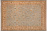 handmade Transitional Design Blue Tan Hand Knotted RECTANGLE 100% WOOL area rug 10' x 14'
