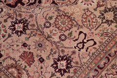 handmade Traditional Tabriz Aubergine Tan Hand Knotted RECTANGLE 100% WOOL area rug 6x9