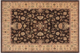 9x12 hand knotted Ziegler wool rug in dark brown and tan - Chic Ziegler Renee