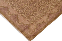 handmade Transitional Kafkaz Green Tan Hand Knotted RECTANGLE 100% WOOL area rug 9' x 13'