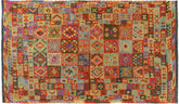 6x10 hand woven Turkish Kilim wool rug in gray and rust - Chic Demetriu Turkish