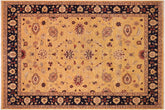 9x11 hand knotted Ziegler wool rug in gold and blue - Bohemian Ziegler Loretta