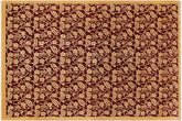 9x12 hand knotted modern wool rug in red and gold - Eclectic Yolanda