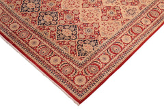 handmade Transitional Kirman Red Tan Hand Knotted RECTANGLE 100% WOOL area rug 8x10