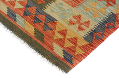 handmade Geometric Kilim Gray Rust Hand-Woven RECTANGLE 100% WOOL area rug 7 x 10