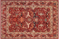 handmade Traditional Kafkaz Rust Rust Hand Knotted RECTANGLE 100% WOOL area rug 8x10