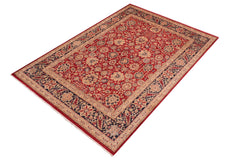 handmade Transitional Mahal Red Blue Hand Knotted RECTANGLE 100% WOOL area rug 8x10