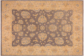handmade Transitional Kafkaz Gray Tan Hand Knotted RECTANGLE 100% WOOL area rug 10' x 13'