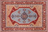9x12 hand knotted Ziegler wool rug in orange and rust - Bohemian Ziegler Pasquale