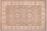 10x14 hand knotted Ziegler wool rug in tan and ivory - Classic Ziegler Clair