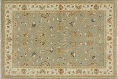 handmade Traditional Kafkaz Gray Ivory Hand Knotted RECTANGLE 100% WOOL area rug 4x6