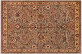 8x10 hand knotted Persian rug in green and gold - Istanbul Natalie Greenish