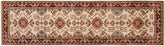 3x10 hand knotted Kazak wool runner rug in ivory and red - Bohemian Kazak Mervin