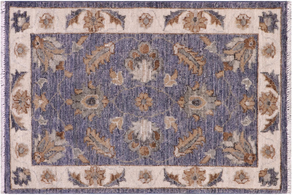 handmade Traditional Kafkaz Gray Ivory Hand Knotted RECTANGLE 100% WOOL area rug 2x3