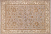 9x12 hand knotted Ziegler wool rug in gray and ivory - Chic Ziegler Ellswort