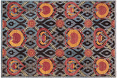 handmade Modern Kafkaz Gray Blue Hand Knotted RECTANGLE 100% WOOL area rug 8' x 10'