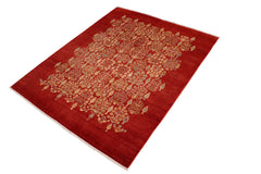 handmade Modern Red Tan Hand Knotted RECTANGLE 100% WOOL area rug 8x10