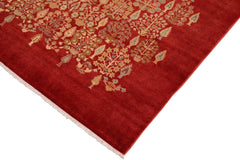 handmade Modern Red Tan Hand Knotted RECTANGLE 100% WOOL area rug 8x10