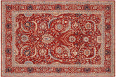 9x12 hand knotted Ziegler wool rug in rust and blue - Chic Ziegler Jospeh
