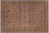 8x10 hand knotted Persian rug in gray and green - Istanbul Allison