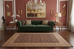 handmade Transitional Tabriz Brown Tan Hand Knotted RECTANGLE 100% WOOL area rug 8' x 10'