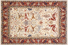 handmade Traditional Kafkaz Ivory Rust Hand Knotted RECTANGLE 100% WOOL area rug 12x15