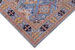 handmade Traditional Kafkaz Lt. Blue Blue Hand Knotted SQUARE 100% WOOL area rug 12x12