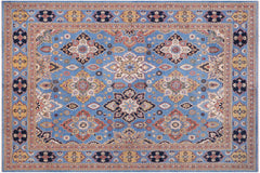 handmade Traditional Kafkaz Lt. Blue Blue Hand Knotted SQUARE 100% WOOL area rug 12x12