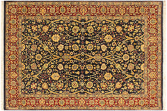 handmade Traditional Blue Red Hand Knotted RECTANGLE 100% WOOL area rug 4' x 6'
