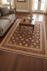 handmade Transitional Design Red Gold Hand Knotted RECTANGLE 100% WOOL area rug 8' x 10'