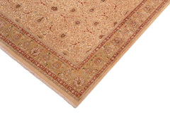 handmade Transitional Taj Ivory Lt. Green Hand Knotted RECTANGLE 100% WOOL area rug 8x10