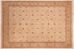 handmade Transitional Taj Ivory Lt. Green Hand Knotted RECTANGLE 100% WOOL area rug 8x10