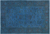 handmade Over Dyed Over Dyed Blue Blue Hand Knotted RECTANGLE 100% WOOL area rug 12' x 17'