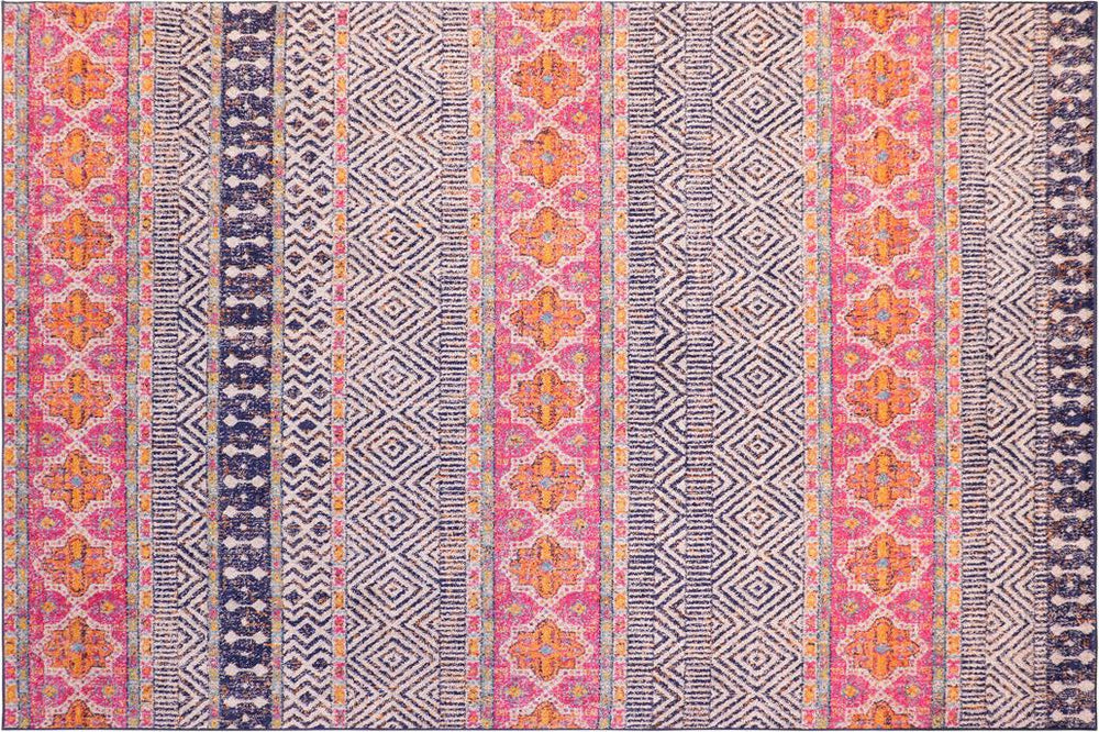 handmade Geometric Modern Blue Fushia Machine Made RECTANGLE POLYESTER area rug 10x14