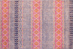 handmade Geometric Modern Blue Fushia Machine Made RECTANGLE POLYESTER area rug 10x14