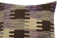 handmade Traditional Pillow Purple Gray Hand-made SQUARE 100% WOOL kilim throw pillow