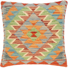 handmade Traditional Pillow Red Blue Hand-Woven SQUARE 100% WOOL kilim throw pillow