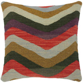 handmade Traditional Pillow Blue Red Hand-Woven SQUARE 100% WOOL kilim throw pillow